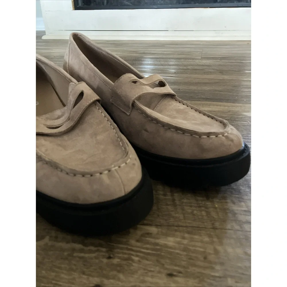 Silent D Chunky Platform Tan Suede Leather Loafers EU39‎ (8-8.5) Anthropology